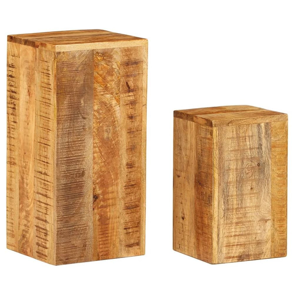 Vidaxl Príručné stolíky 2 ks masívne mangovníkové drevo